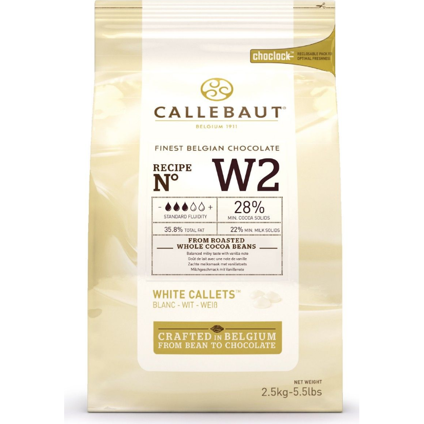 Čokoláda W2 bílá 28% 2,5kg - Callebaut