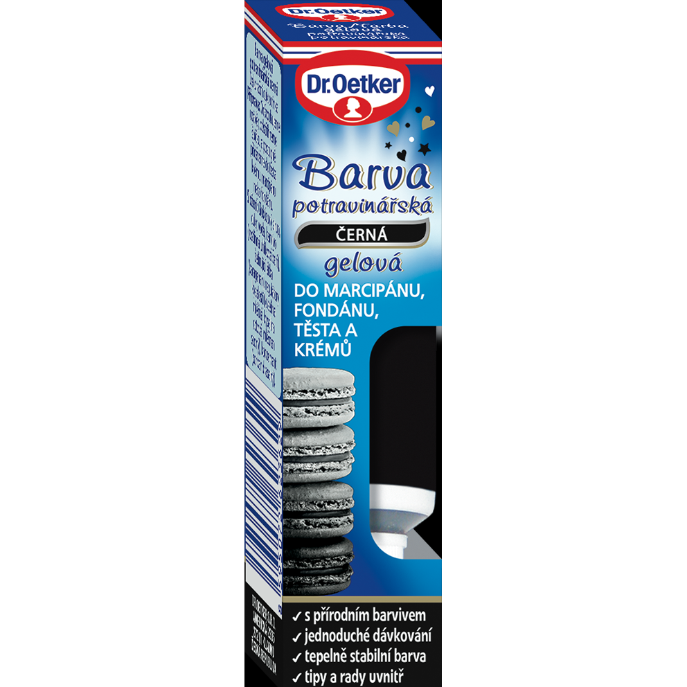 Barva gelová potravinářská černá 10g - Dr. Oetker