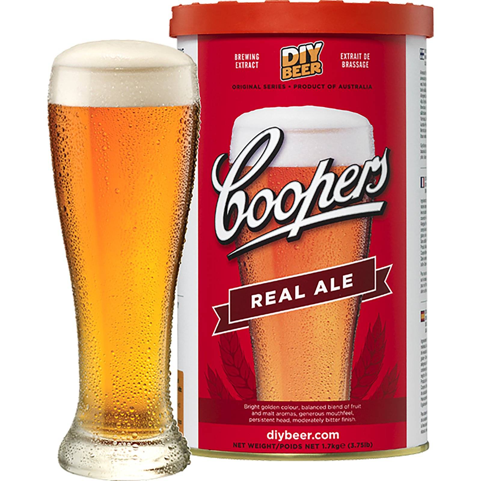 Koncentrát na vaření piva Real Ale Coopers 1,7kg na 23l piva - BIOWIN
