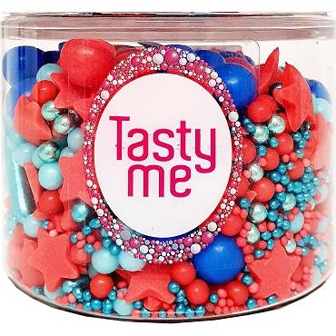 Cukrové zdobení mix červeno modré 150g - Tasty Me