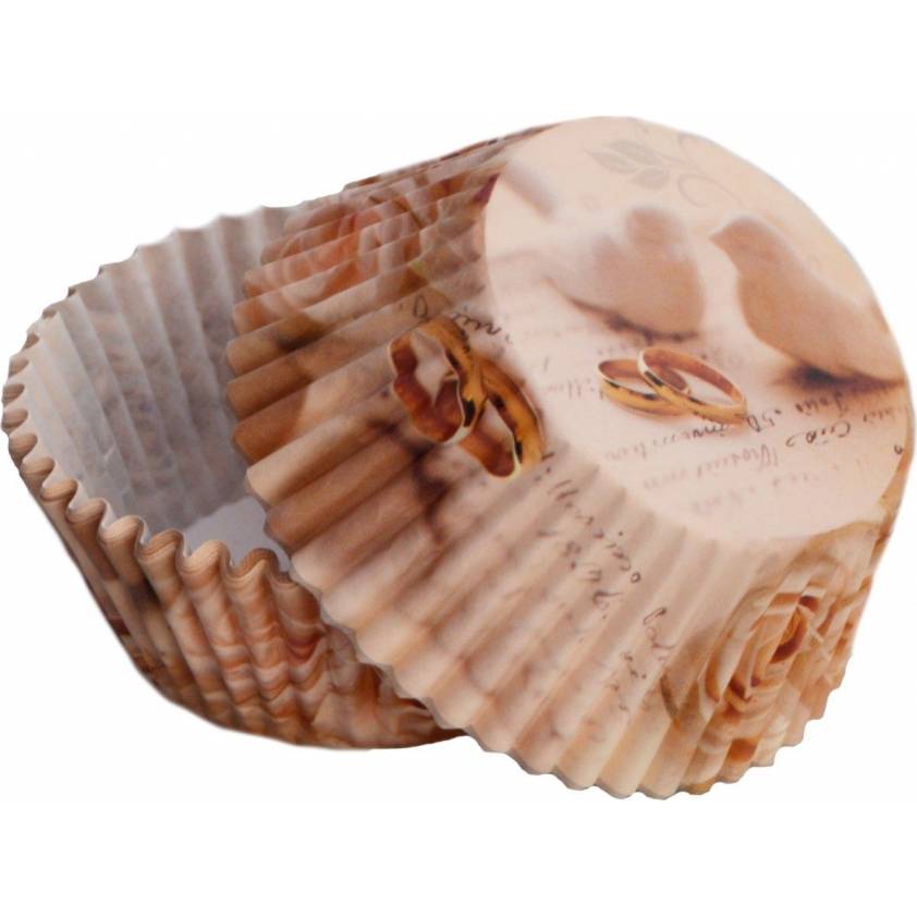 Košičky na muffiny svatební hrdličky (50 ks) - Alvarak