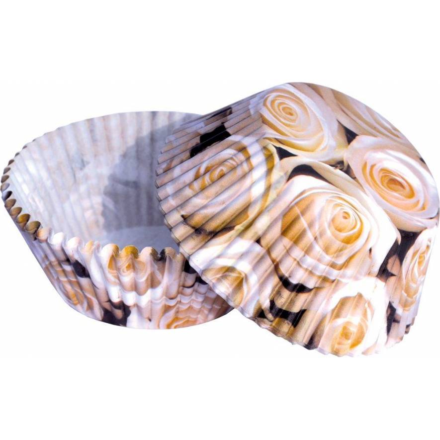 Košičky na muffiny svatební - růže (50 ks) - Alvarak