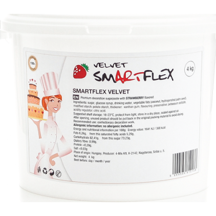 Smartflex Velvet Jahoda 4 kg (Potahovací a modelovací hmota na dorty)