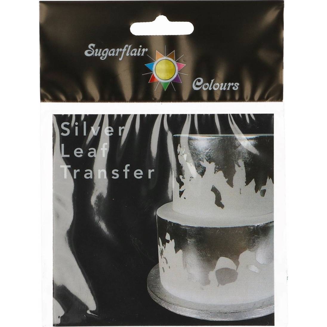 Sugarflair Transfer plát stříbrný ( 8 x 8 cm ) - Sugarflair