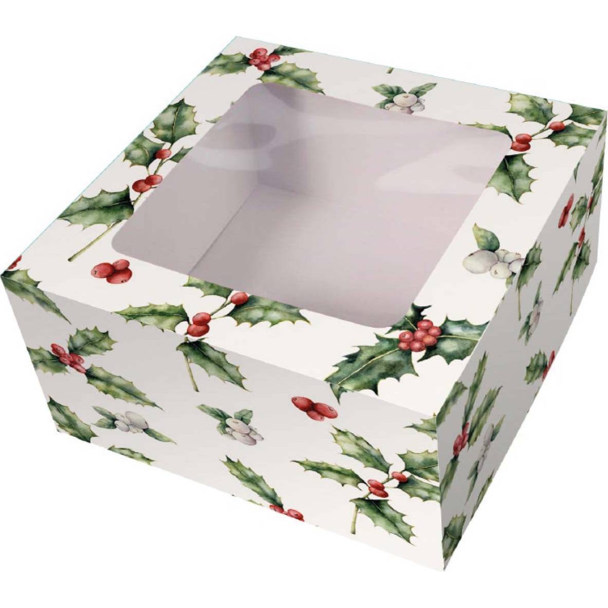 Vánoční krabička na mufinny 203x101mm cesmína - Culpitt