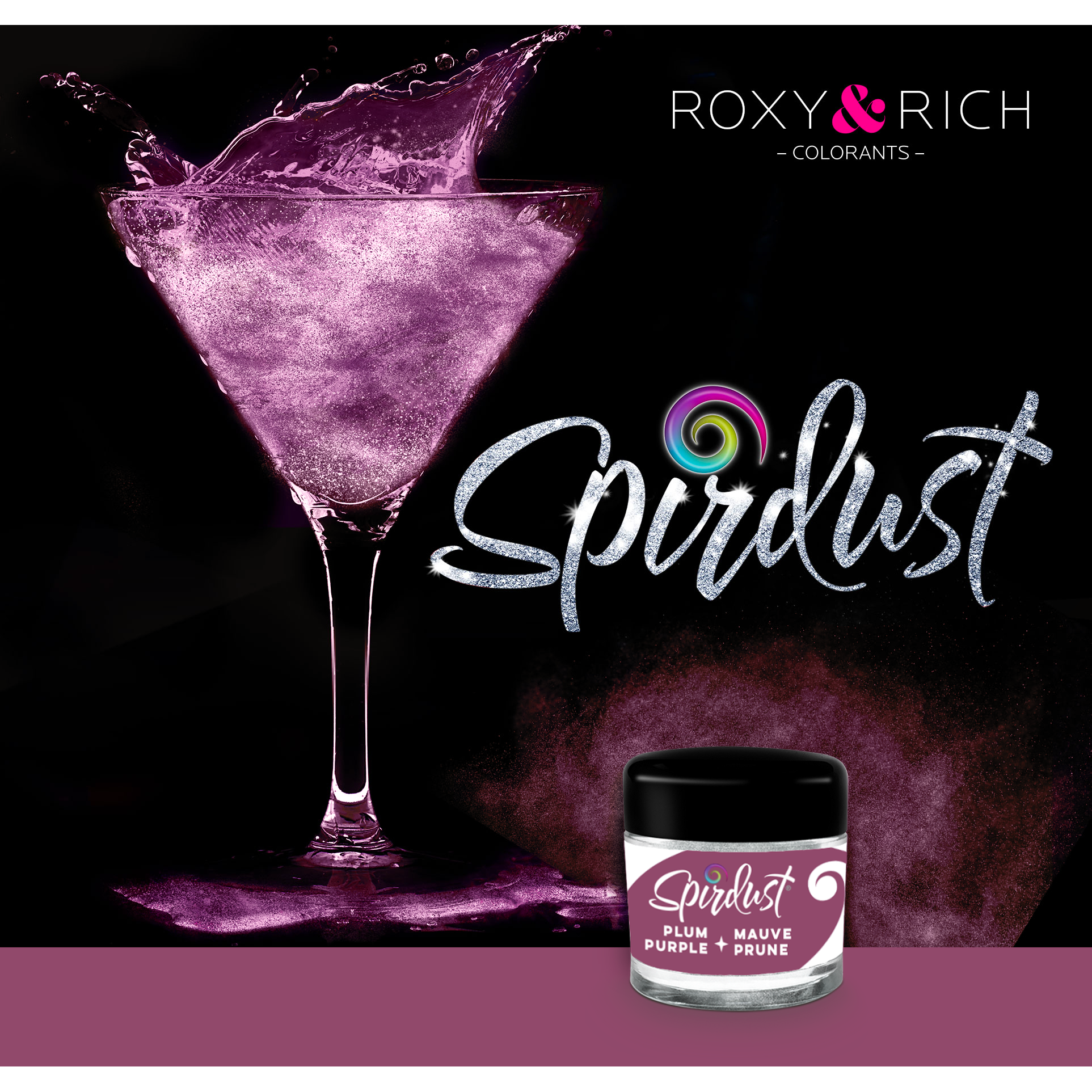 Metalická barva do nápojů Spirdust fialová 1,5g - Roxy and Rich