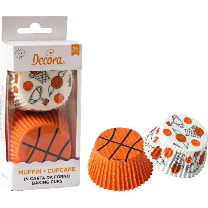 Košičky na cupcakes basketball, 36ks - Decora