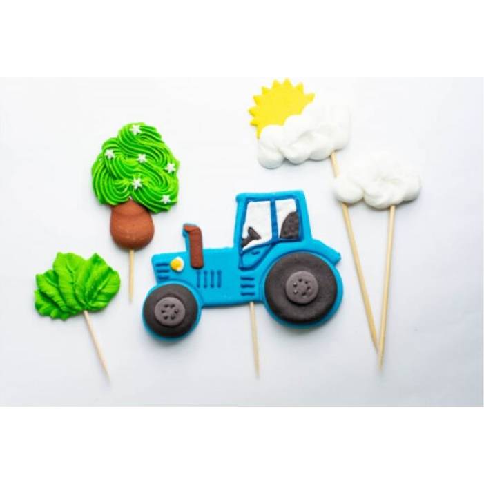 Cukrová figurka zápich na dort traktor - K Decor