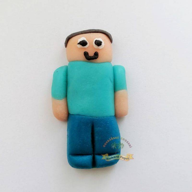 Figurka na dort Minecraft Steve 6cm z kokosové hmoty - Fagos