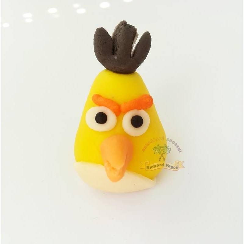Figurka na dort Angry Birds Chuck 4cm  z kokosové hmoty - Fagos