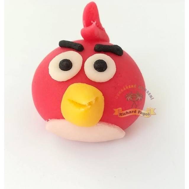 Figurka na dort Angry Birds Red 4cm  z kokosové hmoty - Fagos