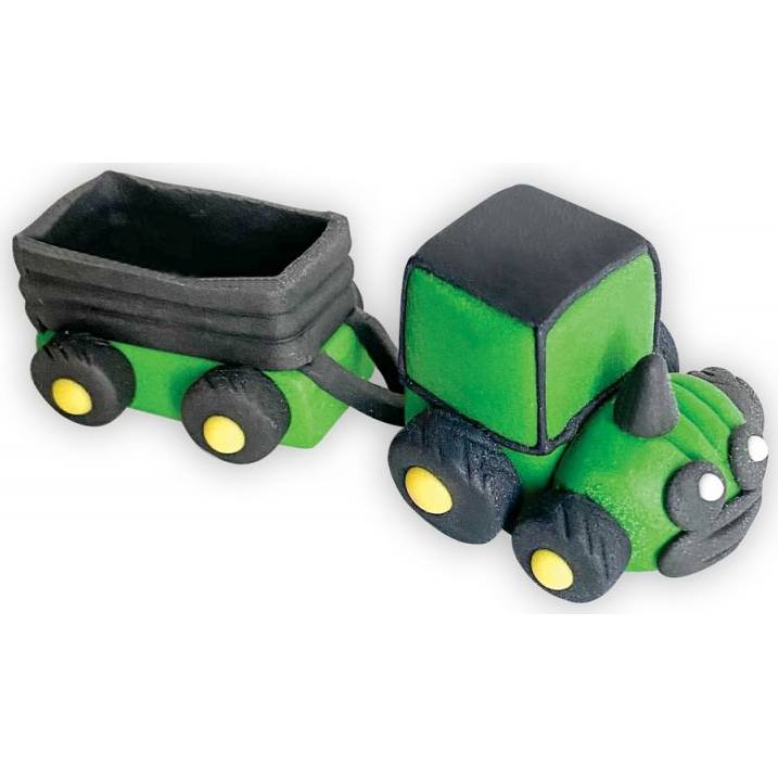 Cukrová figurka traktor s vozíkem - Dekor Pol