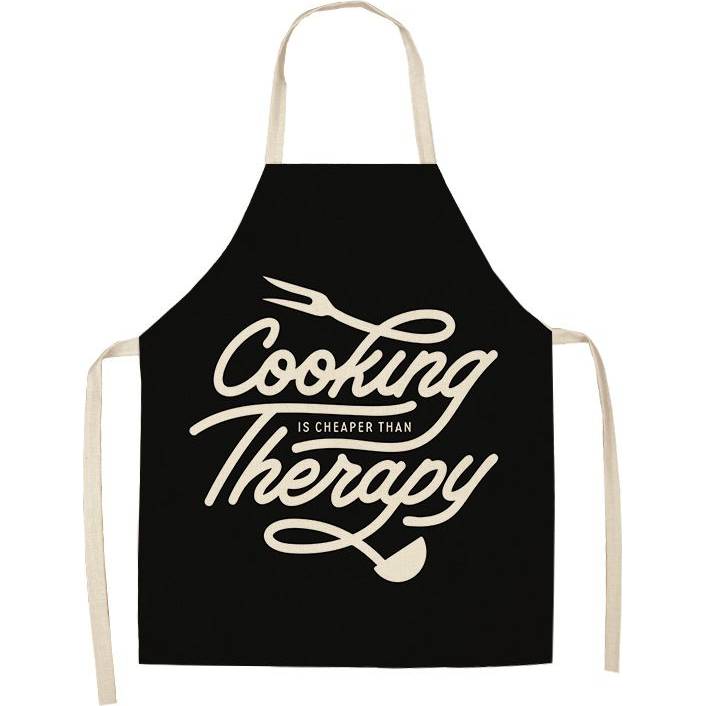 Zástěra kuchyňská cooking is cheaper than therapy - Cakesicq