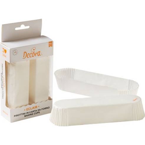 Papírové košíčky na eclair 135x33x28mm bílé 60ks - Wilton