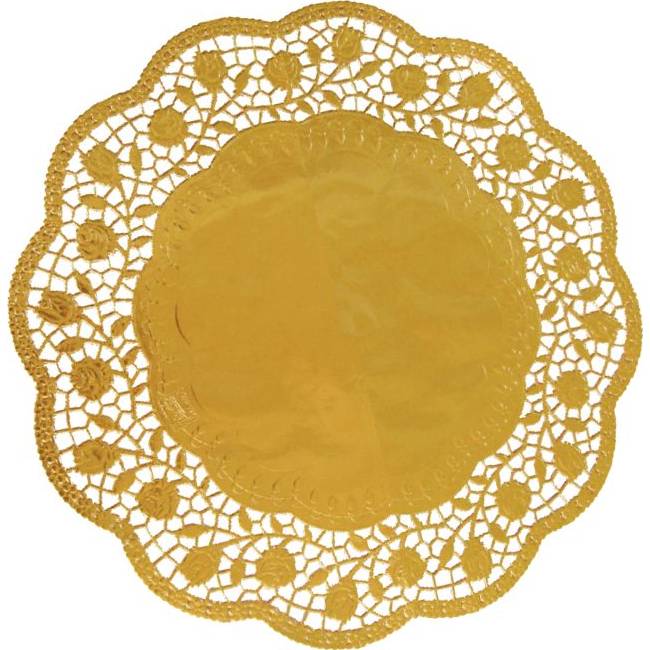Dekorativní krajka kulatá zlatá 36cm 4 ks - Wimex