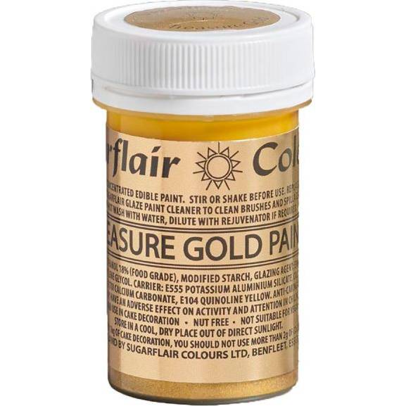 Tekutá glitterová barva gold, 20g - Sugarflair