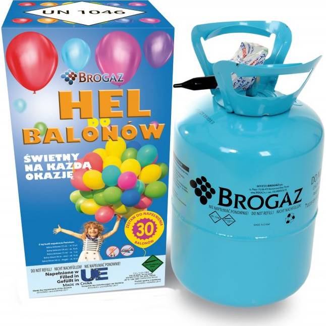 Helium do balónků 30 - 7l + 30ks balónků - Brogaz