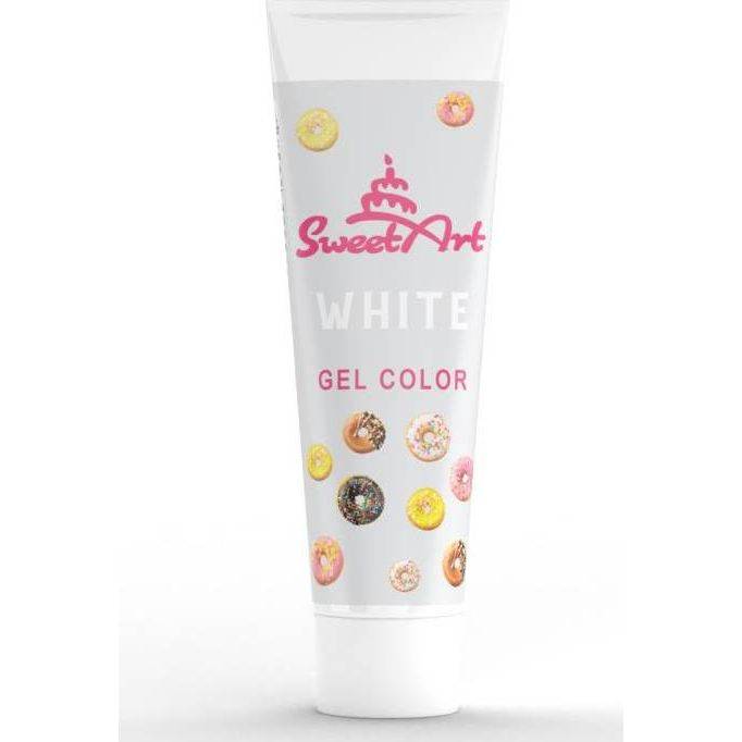 SweetArt dekorativní gelová barva tuba White (30 g)