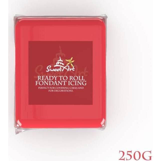 SweetArt potahovací a modelovací hmota vanilková Coral Red (250 g)