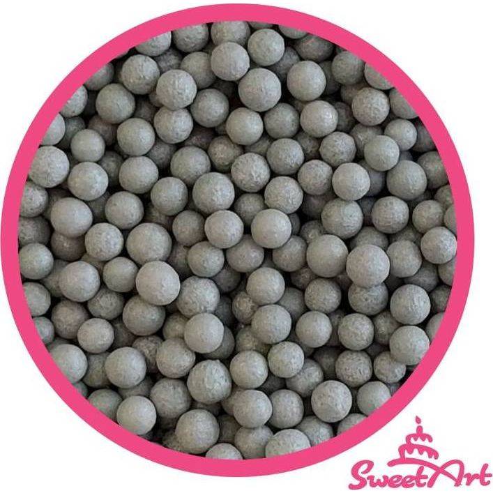 SweetArt cukrové perly stříbrné matné 5 mm (80 g)