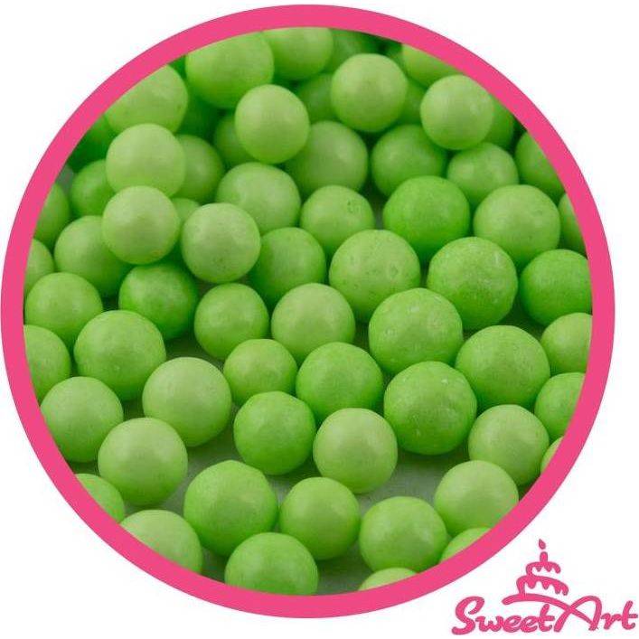 SweetArt cukrové perly světle zelené 7 mm (80 g)