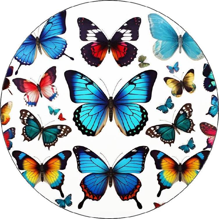 Jedlý papír barevní motýli 19,5cm