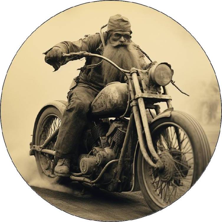 Jedlý papír jezdec na Harleyi retro foto 19,5 cm
