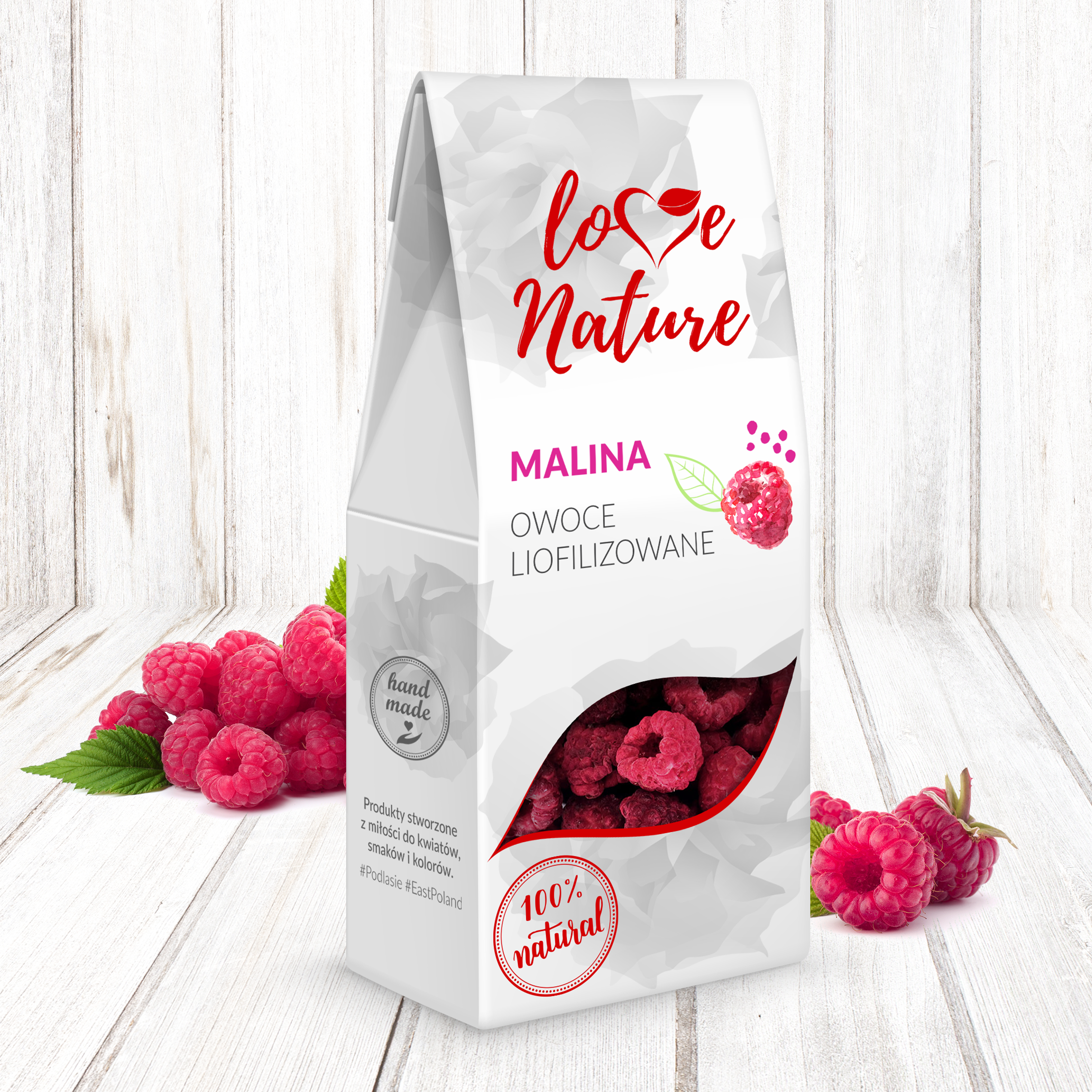 Lyofilizované maliny 20g 100% přírodní - Love Natur Obrázek