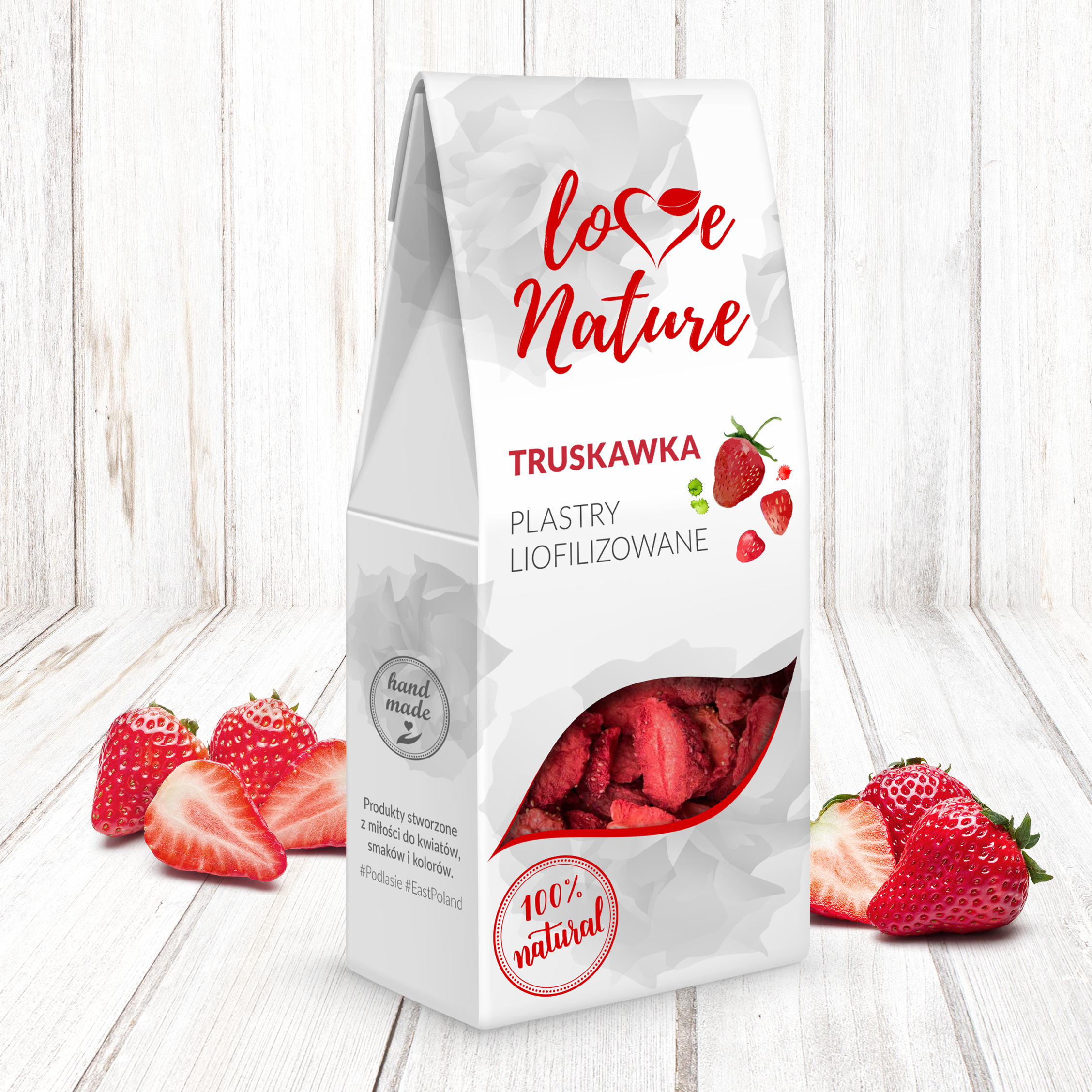 Lyofilizované jahody 20g 100% přírodní - Love Natur