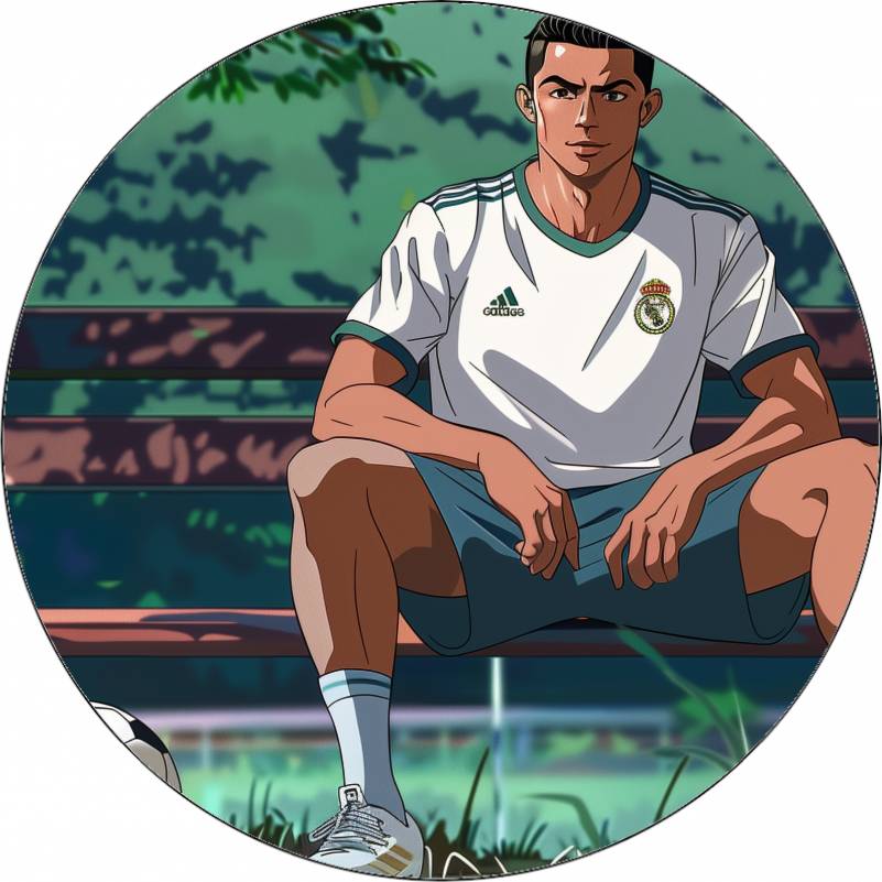 Jedlý papír Cristiano Ronaldo na lavičce animace 19,5 cm