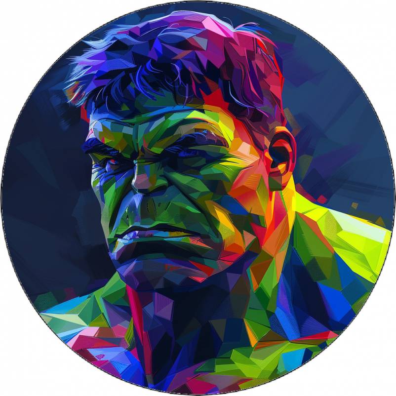 Jedlý papír Hulk barevná animace 19,5 cm