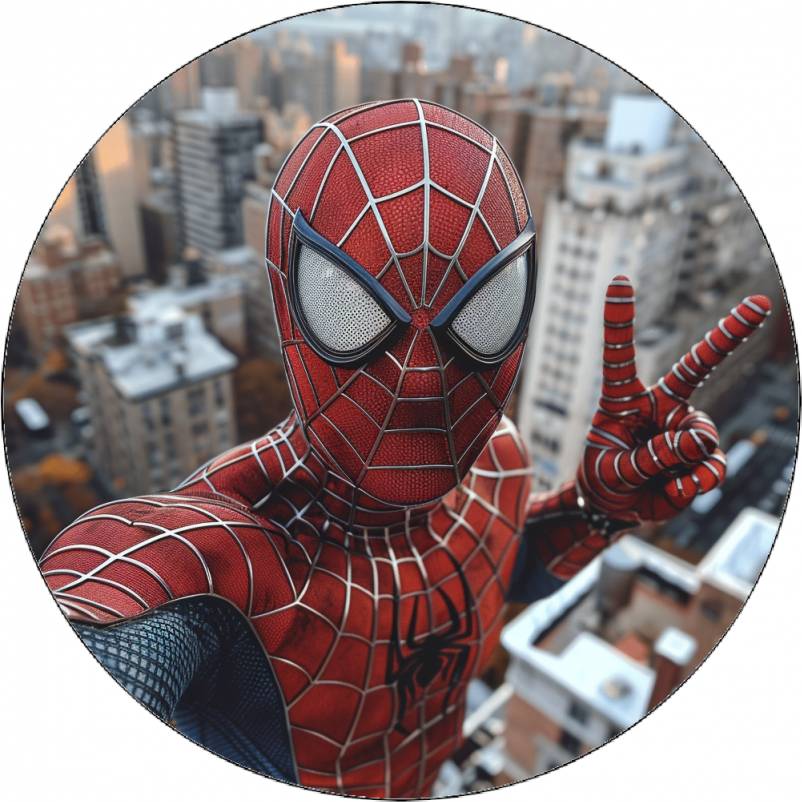 Jedlý papír Spiderman selfie 19,5 cm