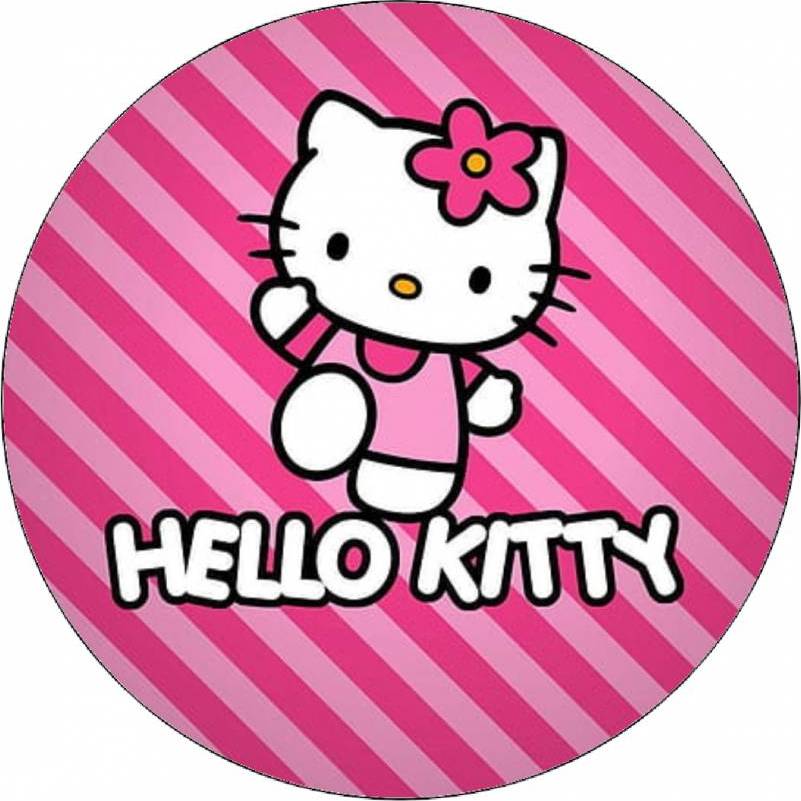Jedlý papír Hello Kitty v růžovém oblečku 19,5 cm