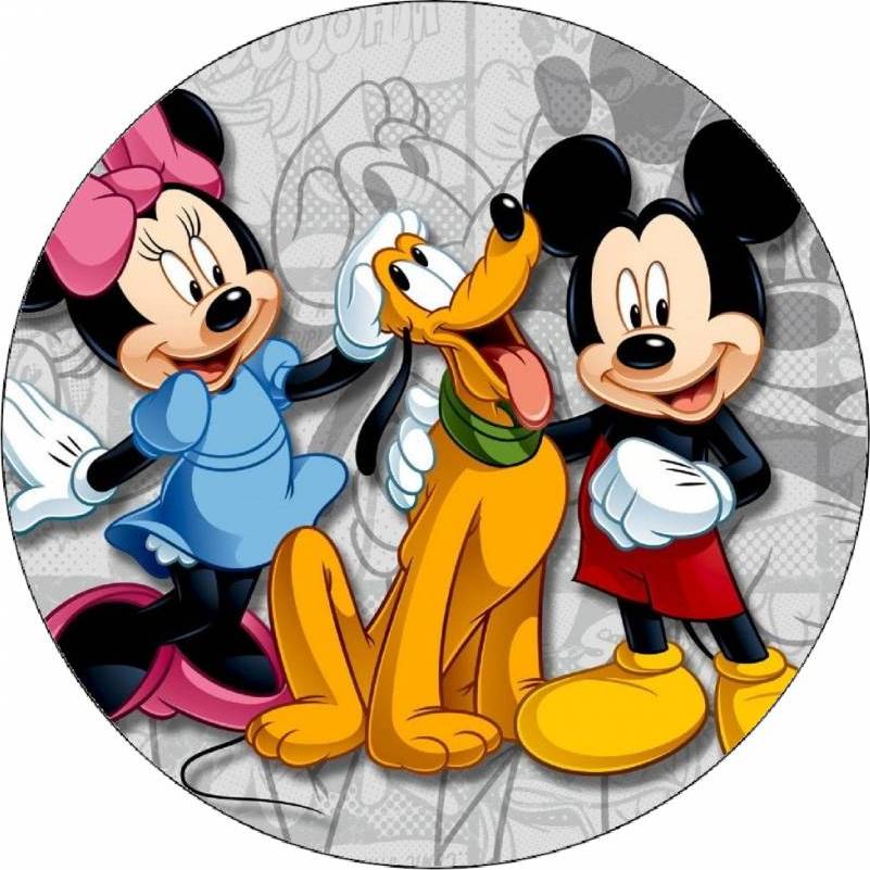 Jedlý papír Mickey, Minnie a Pluto 19,5 cm