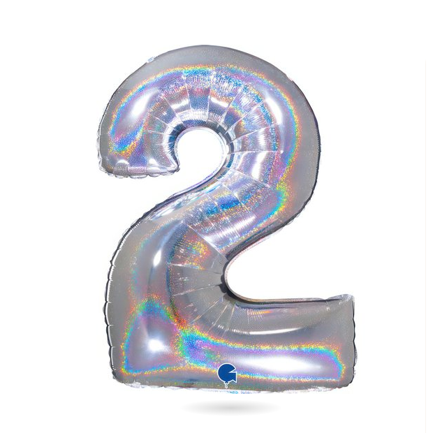 Nafukovací balónek číslo 2 hologram102 cm - Grabo - Grabo