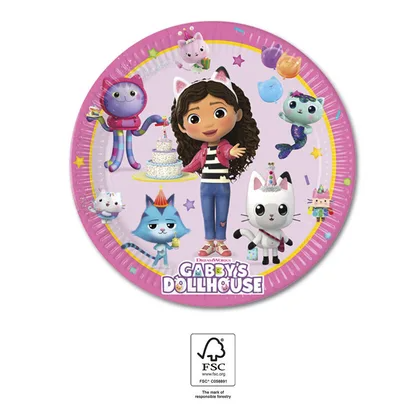 Papieren talíre Gábin kúzelný domček 19,5 cm 8 ks - Procos - Procos