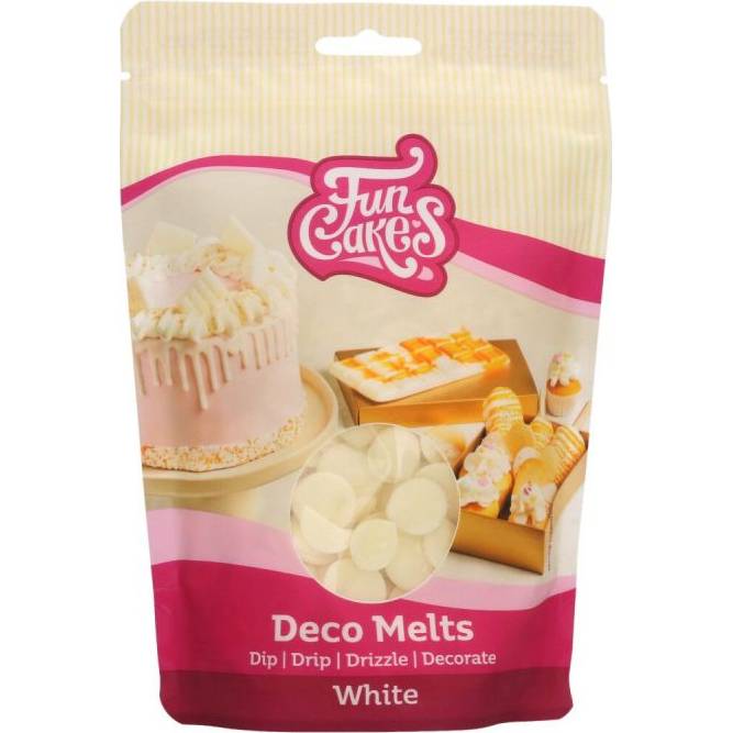 Snadno rozpustná poleva v peckách 250 g bílá - FunCakes - FunCakes