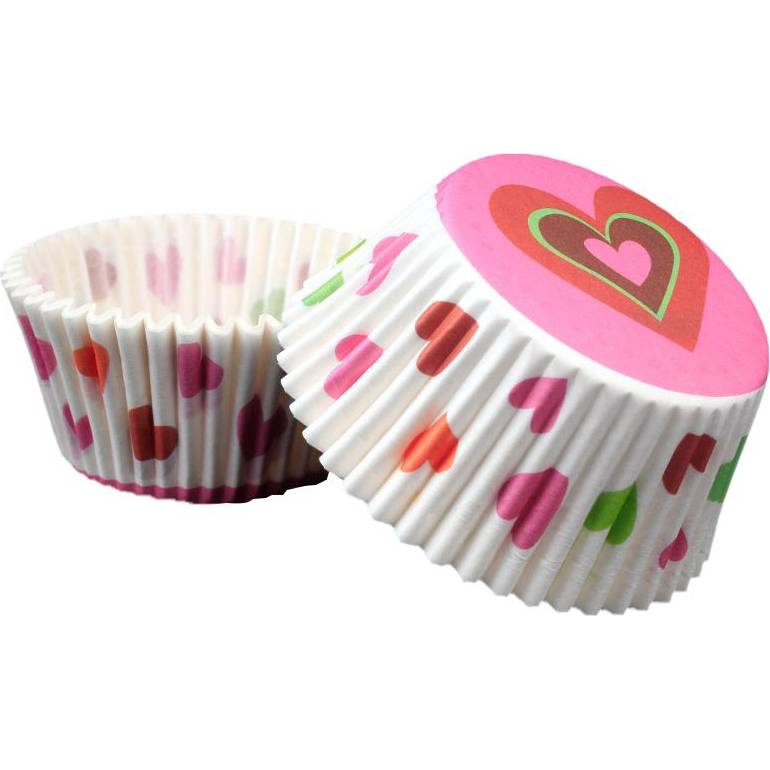 Cukrárenský košíček srdiečka 50x30 mm 50 ks - Cakesicq - Cakesicq