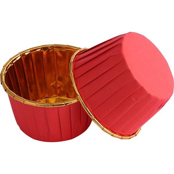 Košíčky na muffiny červené s pevným okrajom 50x39mm 100 ks - Cakesicq - Cakesicq